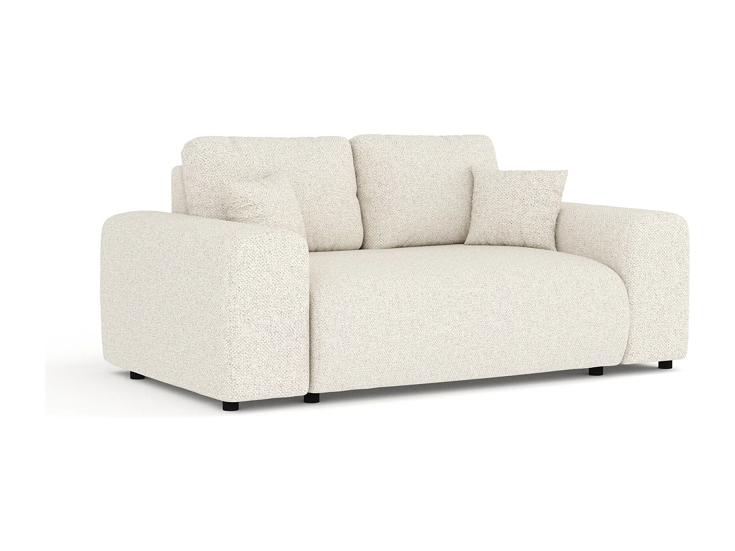 Canapé en tissu bouclette Zanzibar - 2 places - beige clair