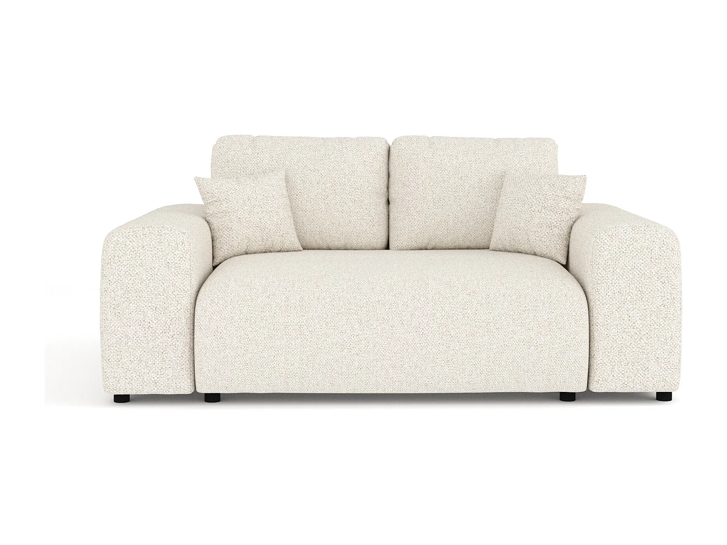 Canapé en tissu bouclette Zanzibar - 2 places - beige clair