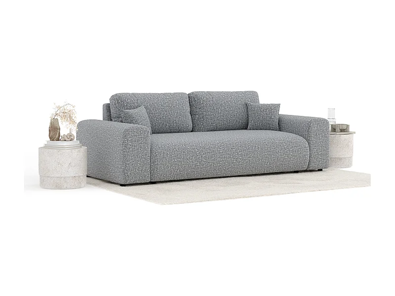 Sofa aus Boucle-Stoff Zanzibar - Drei-Personen - grau