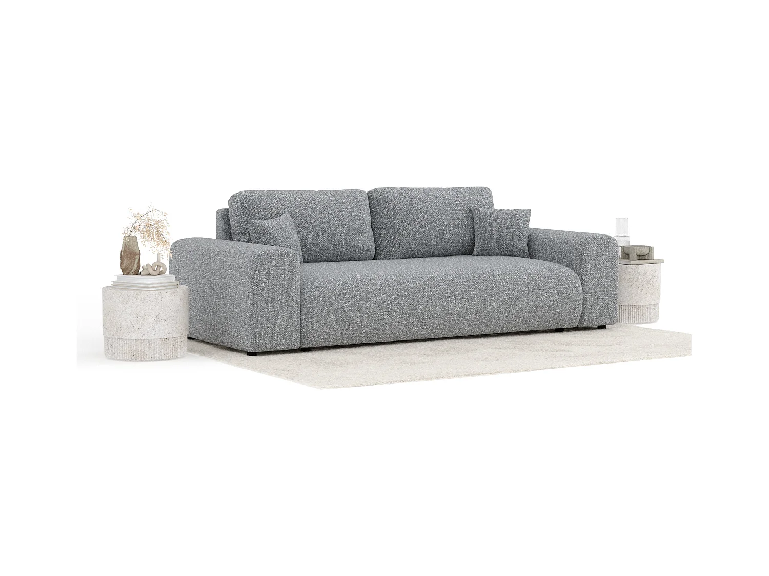 Sofa aus Boucle-Stoff Zanzibar - Drei-Personen - grau
