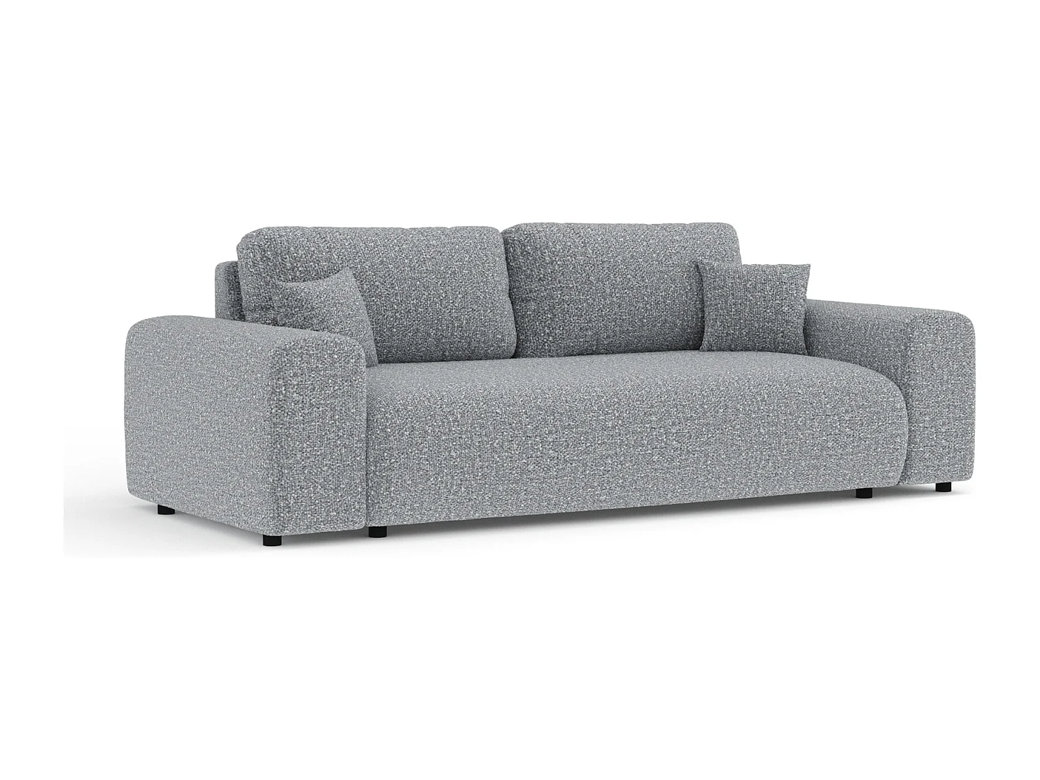 Canapé en tissu bouclette Zanzibar - 3 places - gris