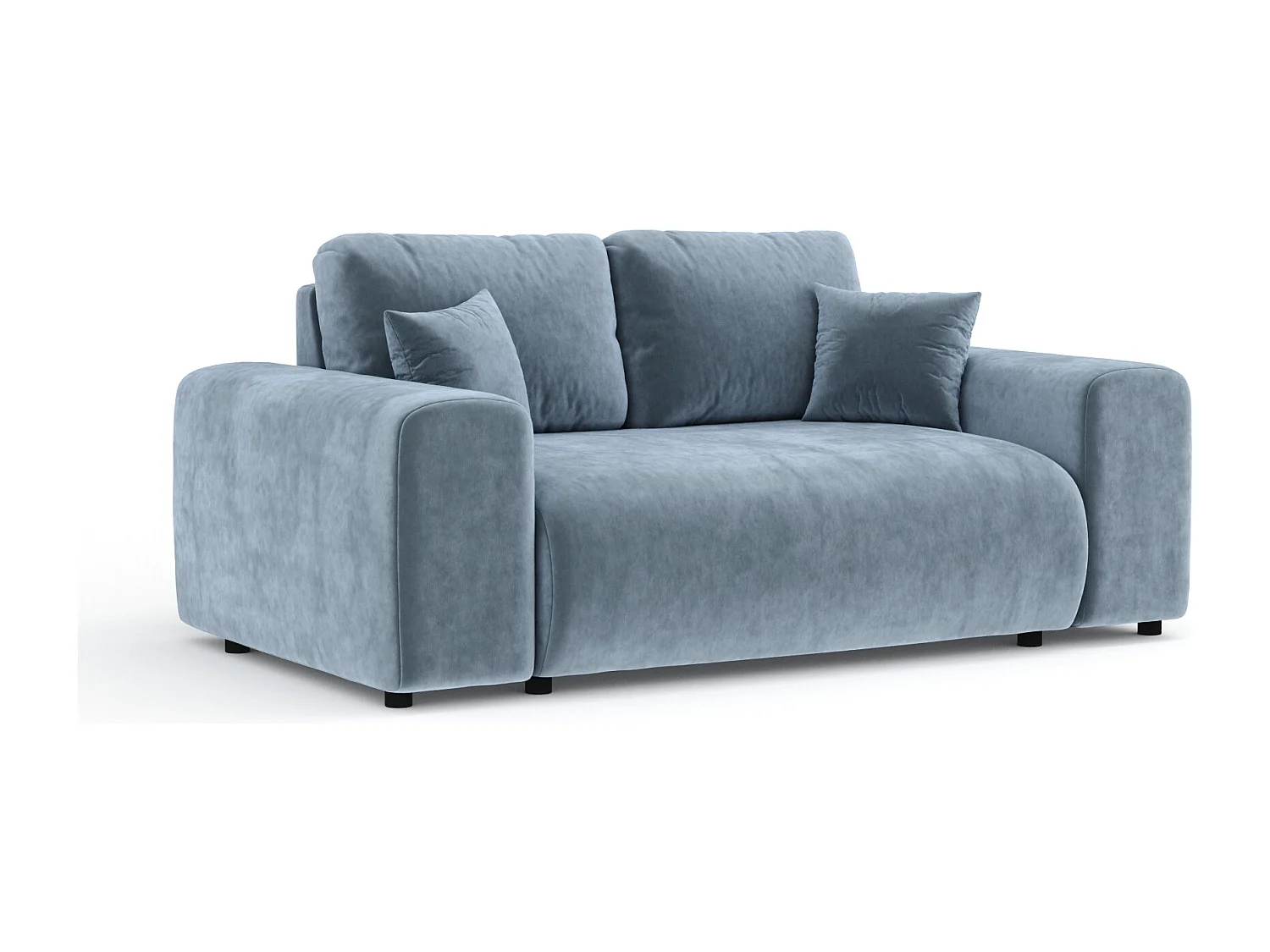 Canapé en tissu velours Zanzibar - 2 places - bleu