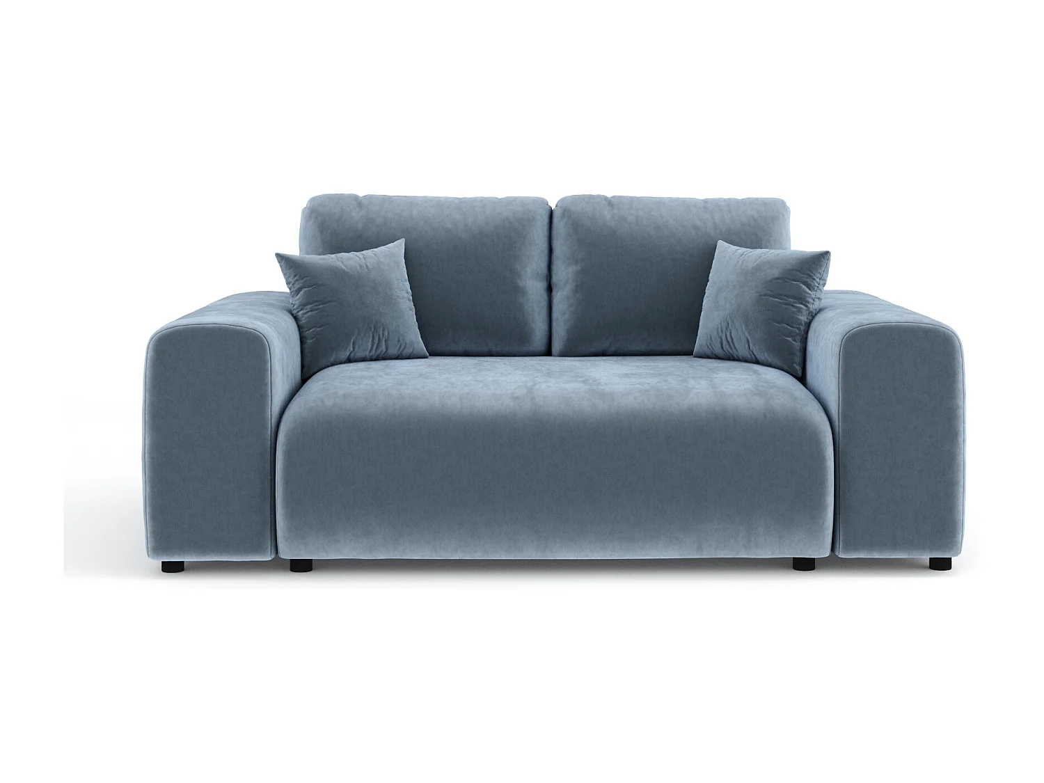 Canapé en tissu velours Zanzibar - 2 places - bleu