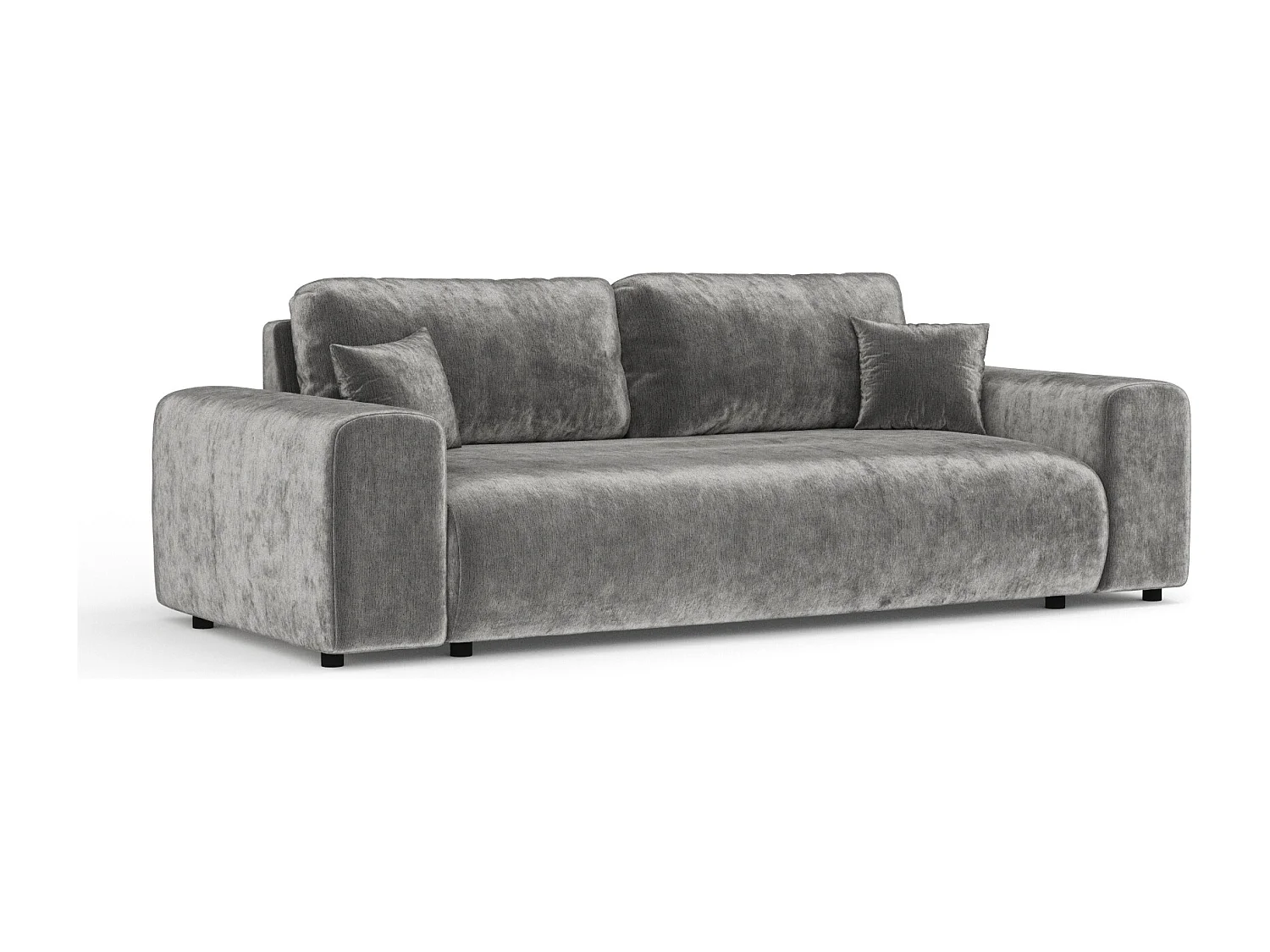 Canapé en tissu chenille Zanzibar - 3 places - gris