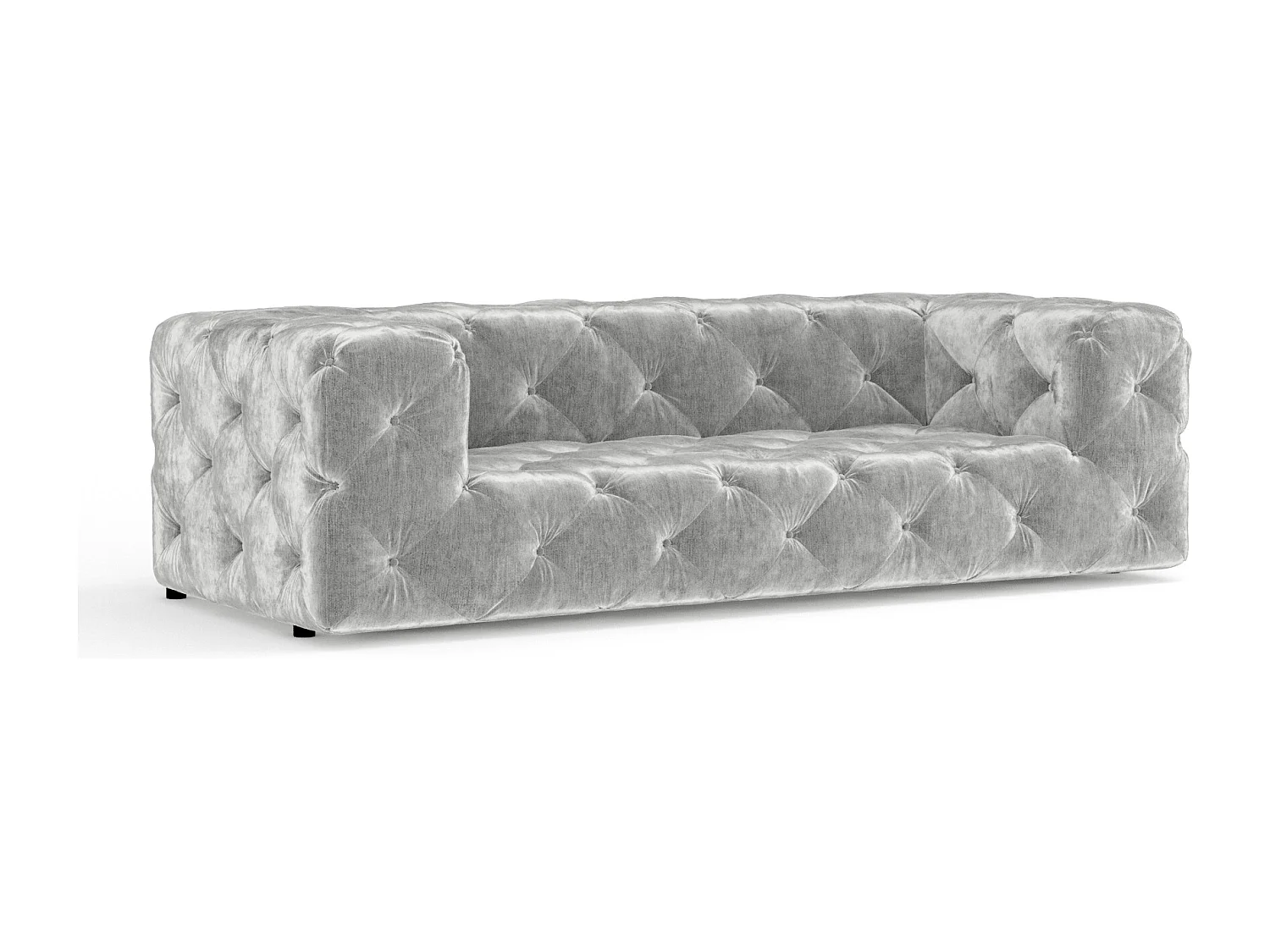 Canapé Cosimo - chenille - 3 places - gris clair