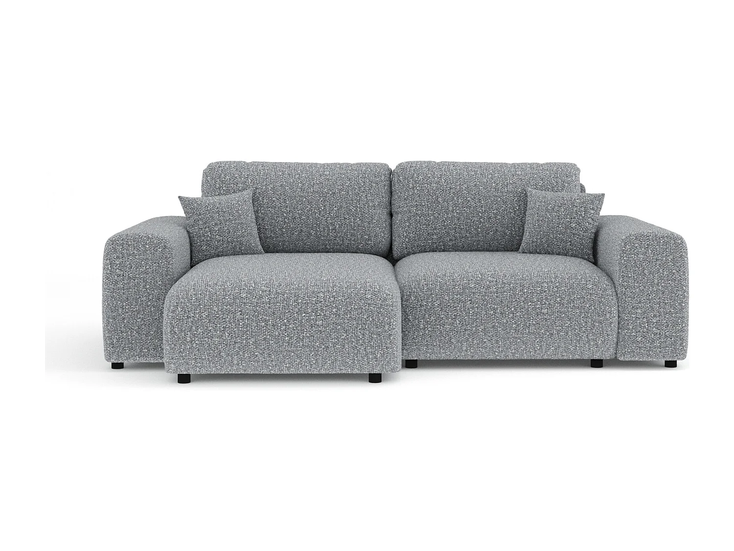 Canapé d'angle en tissu bouclette Zanzibar - 4 places - gris