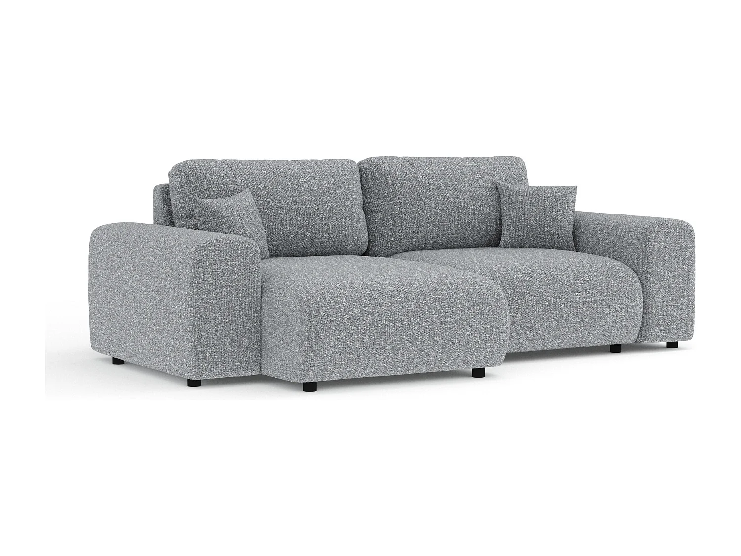 Canapé d'angle en tissu bouclette Zanzibar - 4 places - gris