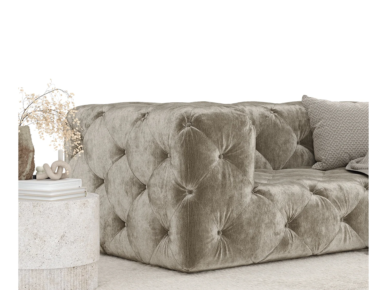 Canapé Cosimo - chenille - 2 places - beige