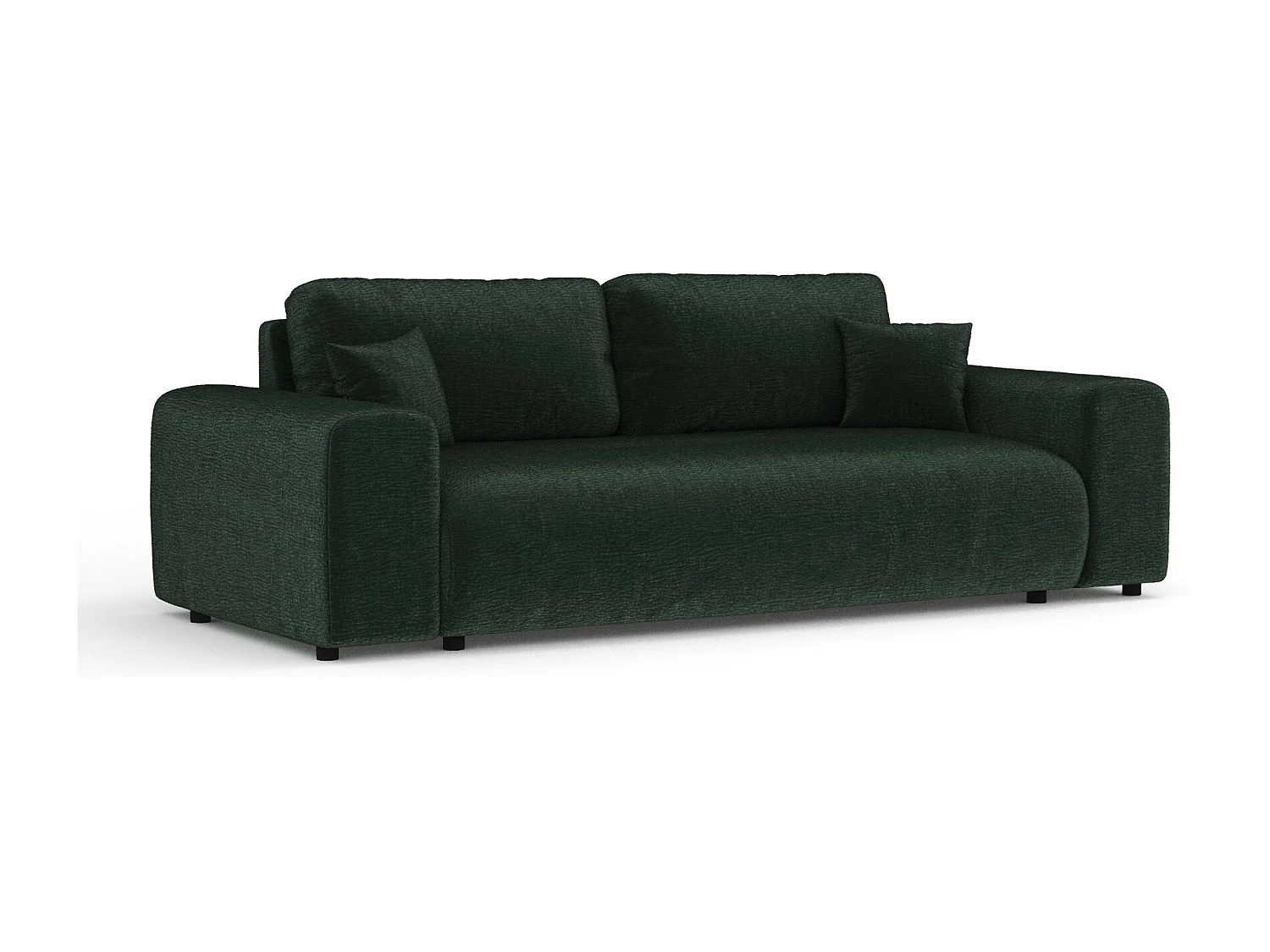 Canapé en tissu chenille Zanzibar - 3 places - vert foncé