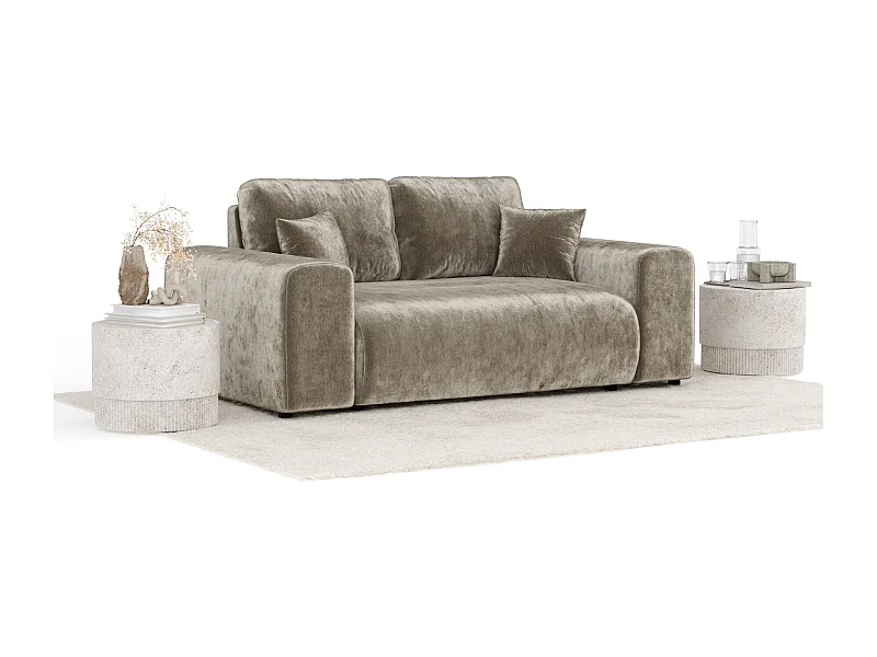 Canapé en tissu chenille Zanzibar - 2 places - beige