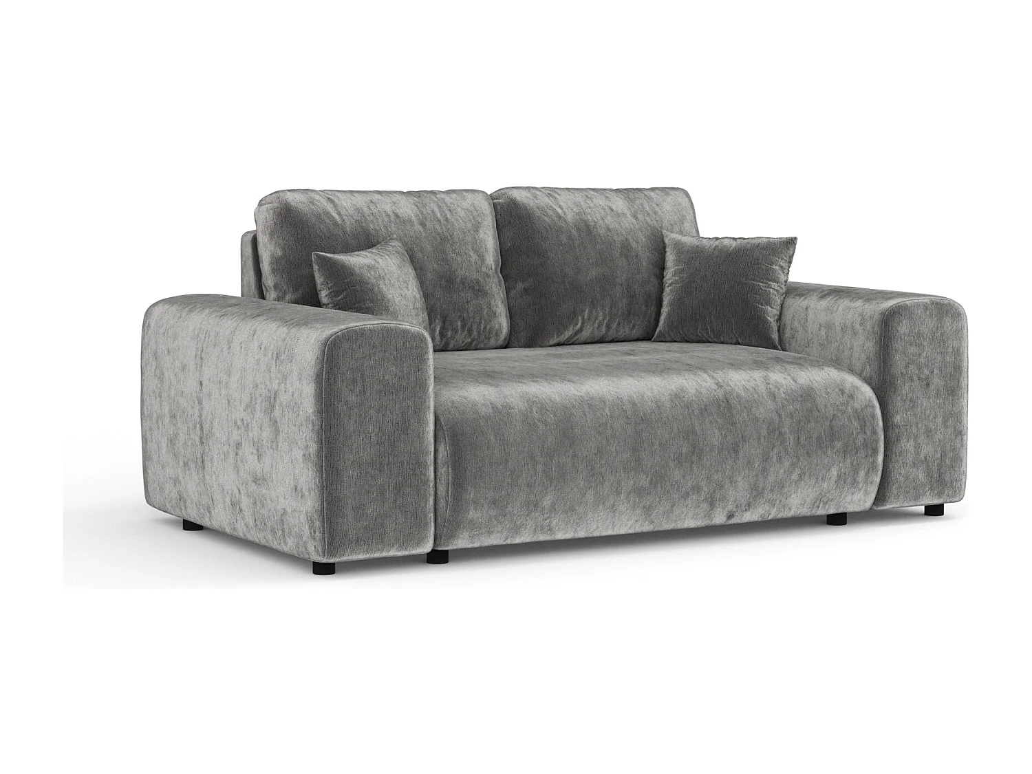 Canapé en tissu chenille Zanzibar - 2 places - gris