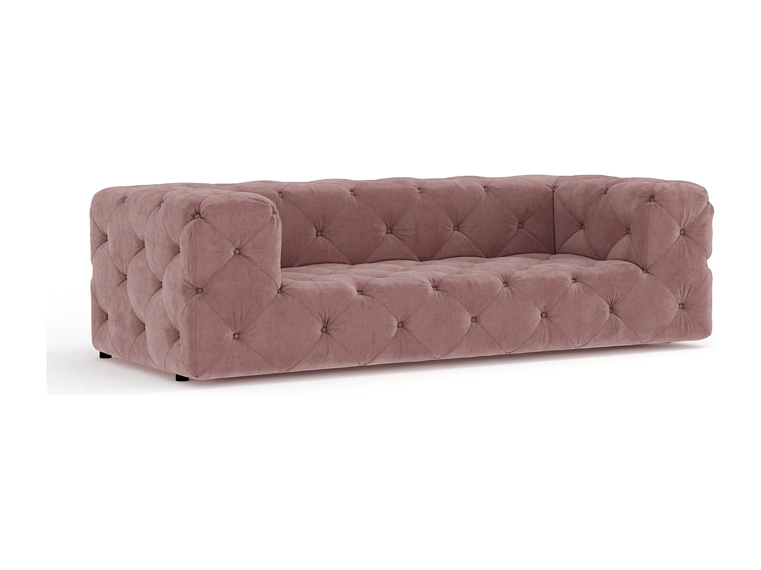 Canapé Cosimo - velours - 3 places - rose