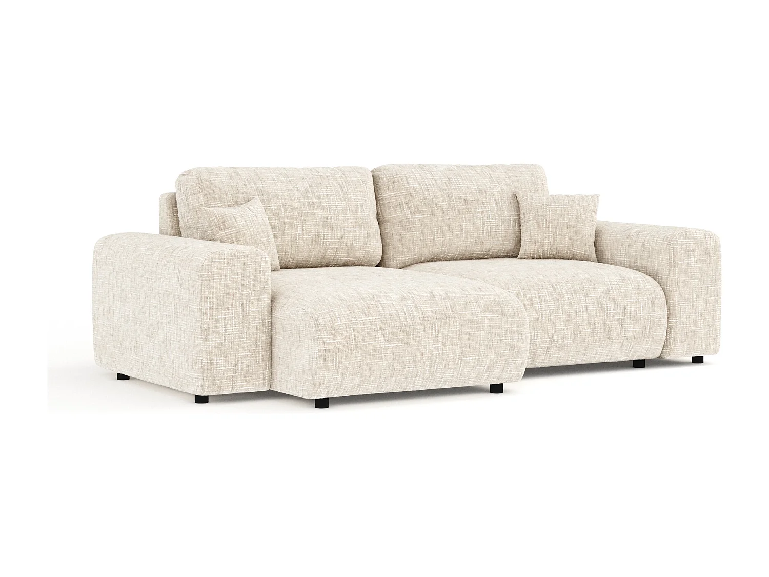 Canapé d'angle en toile tissée Zanzibar - 4 places - creme