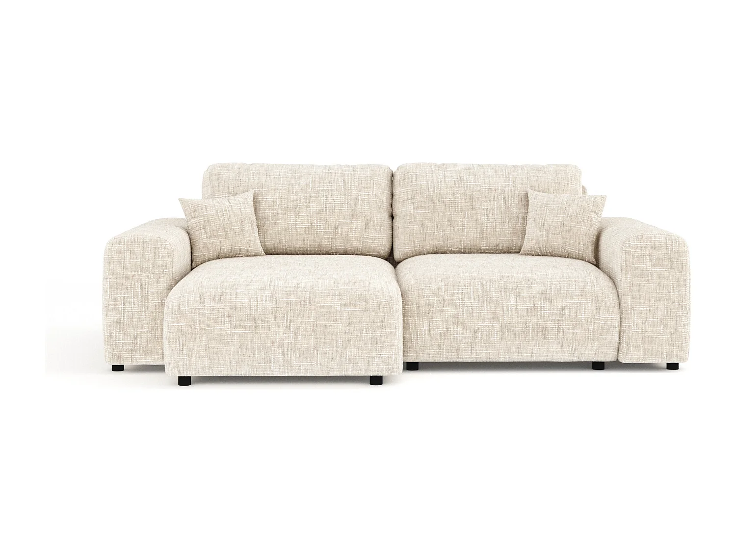 Canapé d'angle en toile tissée Zanzibar - 4 places - creme