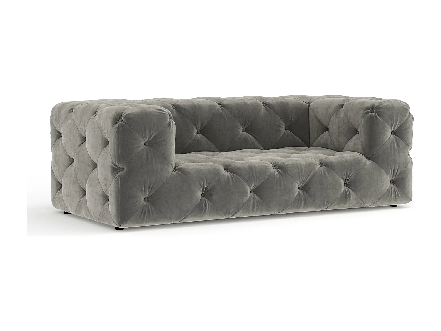 Canapé Cosimo - velours - 2 places - gris