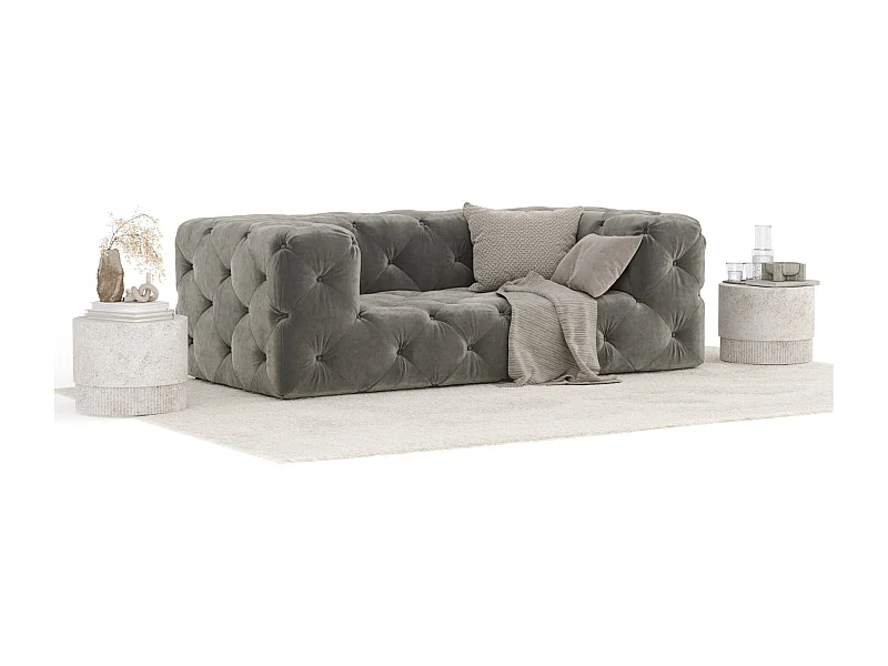 Sofa Cosimo - welwet - dwuosobowa - szary