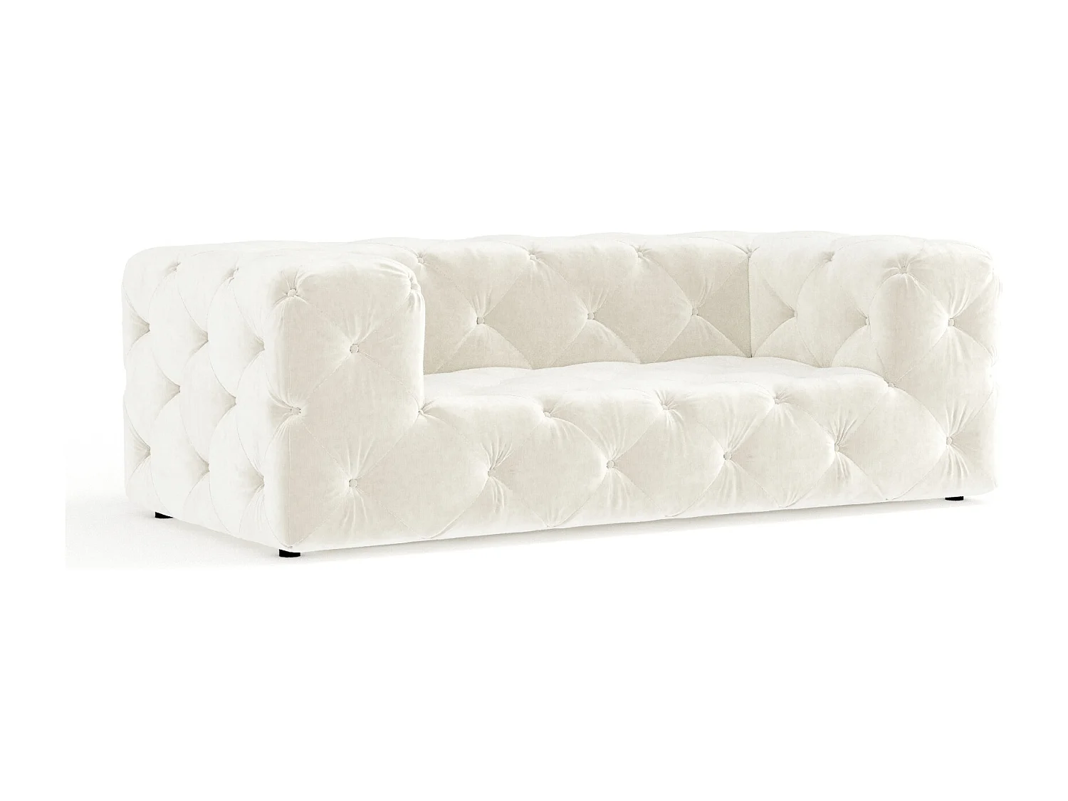 Canapé Cosimo - velours - 2 places - creme