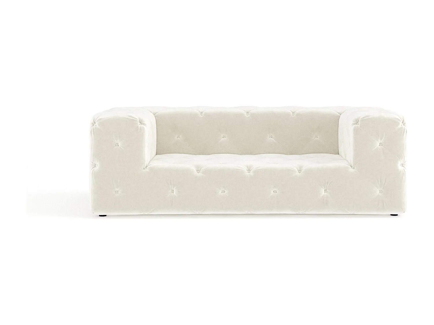 Canapé Cosimo - velours - 2 places - creme