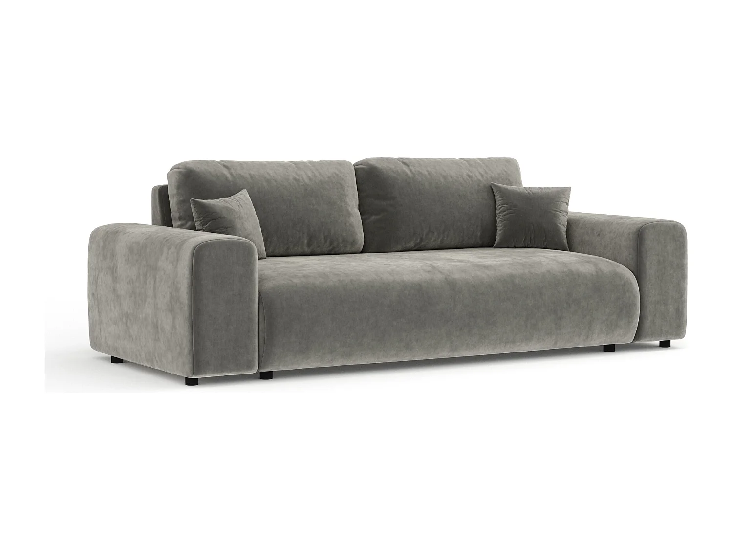 Canapé en tissu velours Zanzibar - 3 places - gris