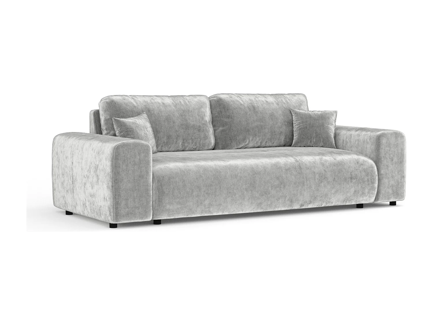 Canapé en tissu chenille Zanzibar - 3 places - gris clair