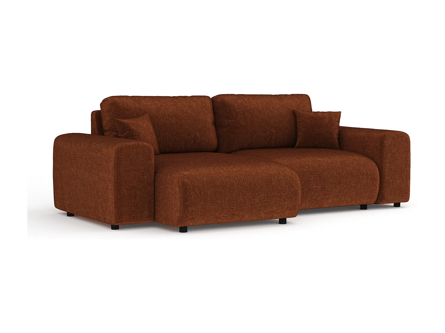 Canapé d'angle en tissu chenille Zanzibar - 4 places - couleur cuivre