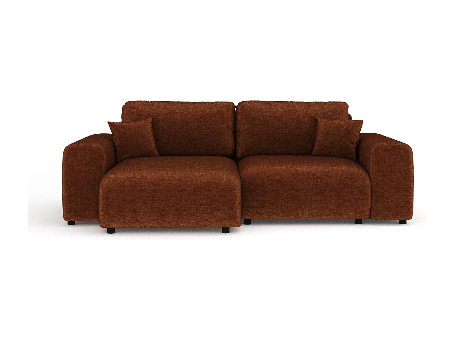 Canapé d'angle en tissu chenille Zanzibar - 4 places - couleur cuivre