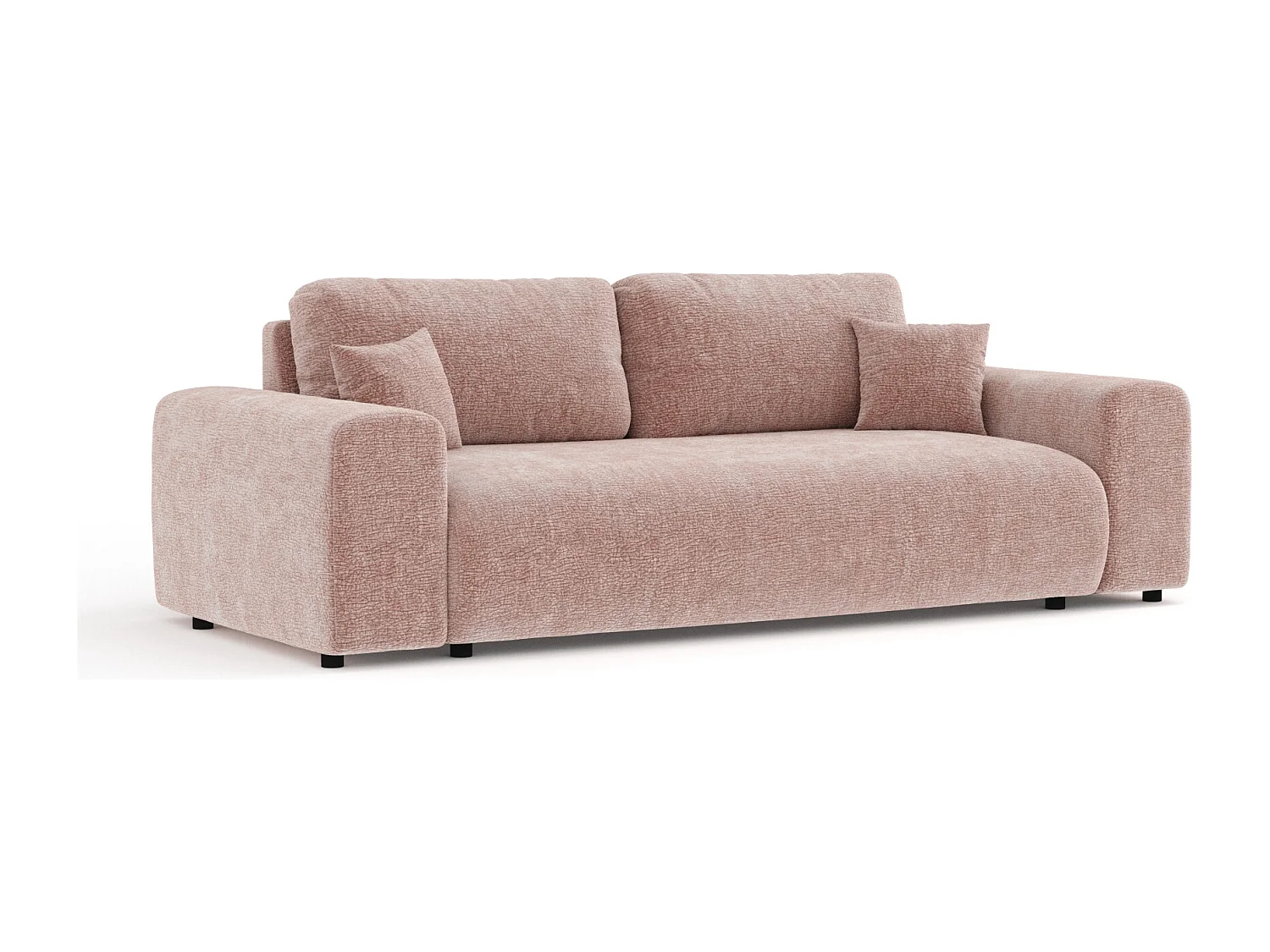 Canapé en tissu chenille Zanzibar - 3 places - rose