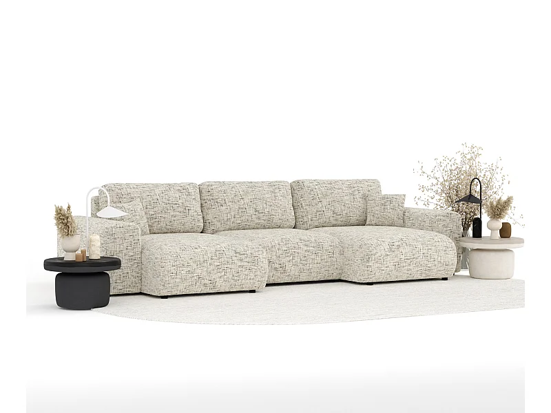 Panorama-Sofa aus Webstoff Zanzibar - Sechs-Personen - beige mélangé