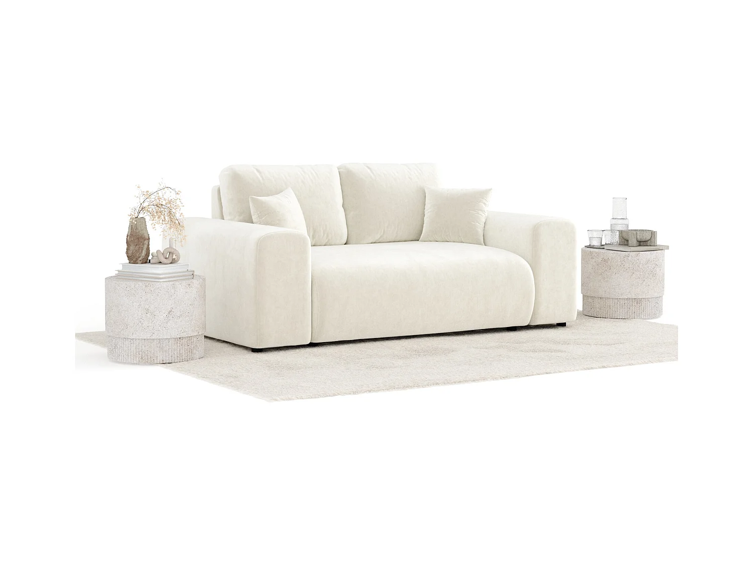 Sofa aus Samtstoff Zanzibar - Zwei-Personen - creme