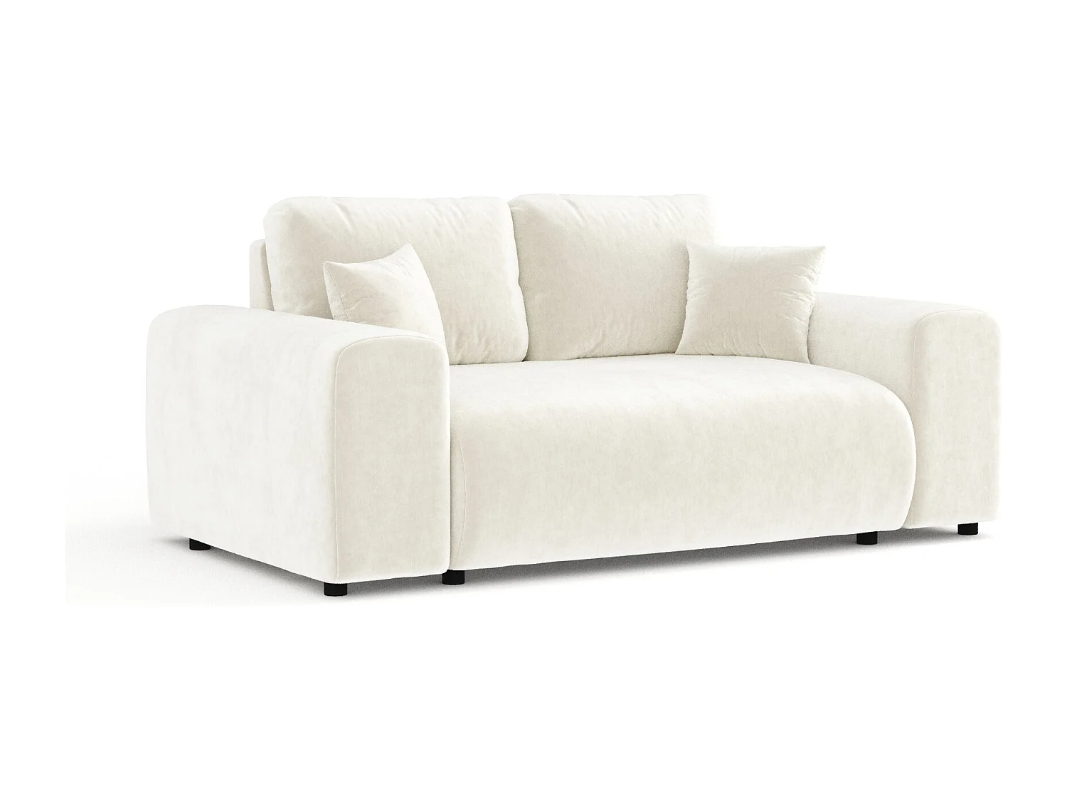 Canapé en tissu velours Zanzibar - 2 places - creme