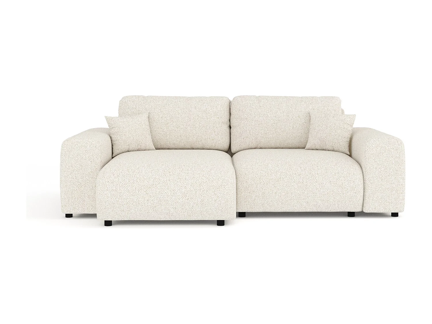 Canapé d'angle en tissu bouclette Zanzibar - 4 places - beige clair