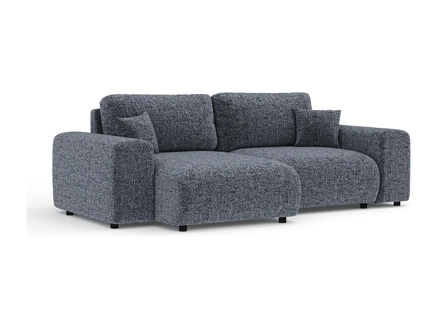 Canapé d'angle en toile tissée Zanzibar - 4 places - bleu marine