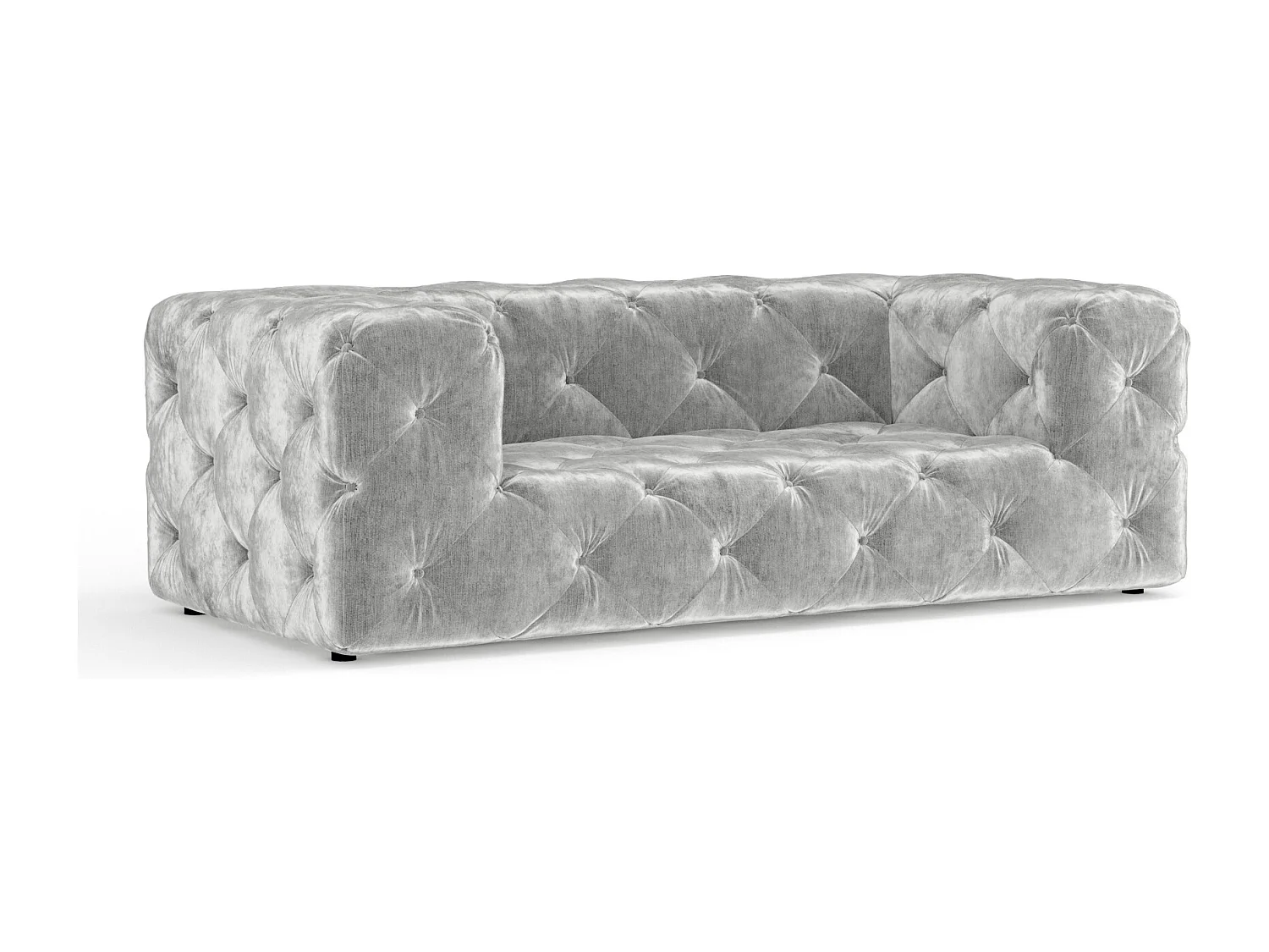 Canapé Cosimo - chenille - 2 places - gris clair