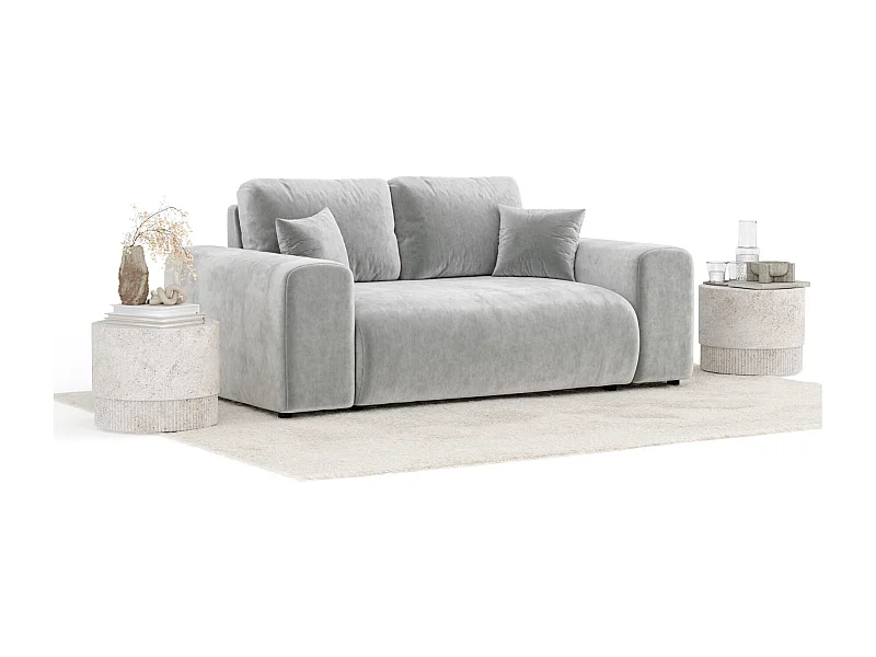 Sofa aus Samtstoff Zanzibar - Zwei-Personen - hellgrau