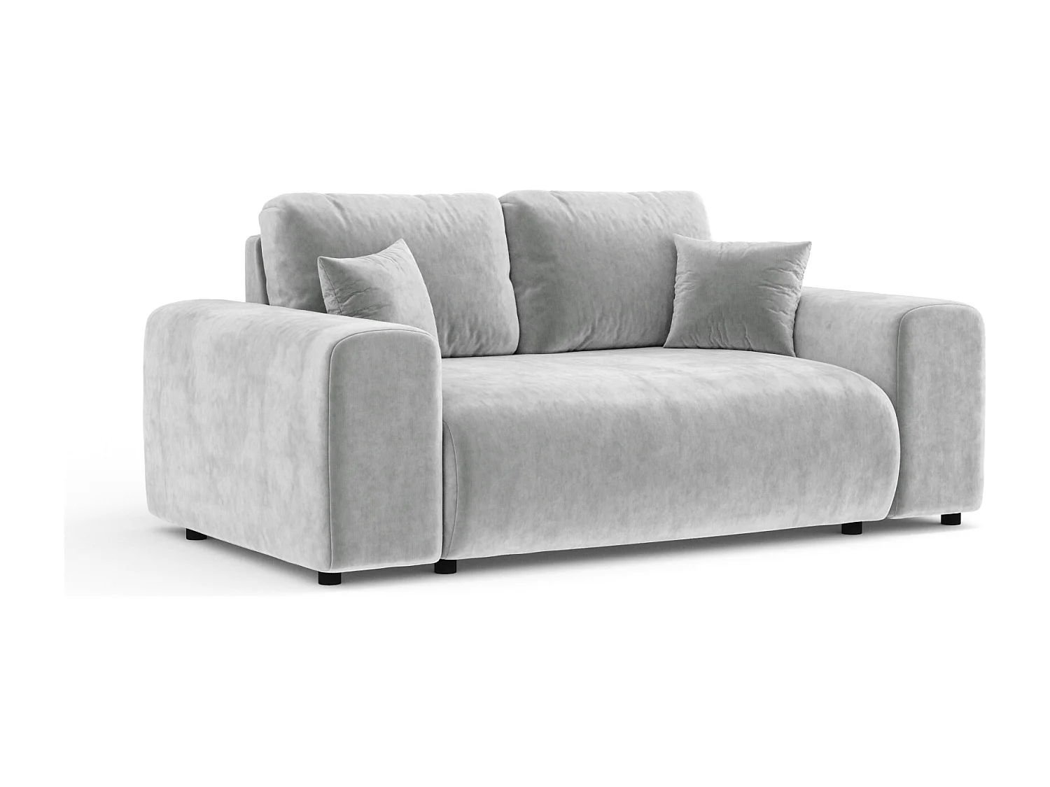 Canapé en tissu velours Zanzibar - 2 places - gris clair