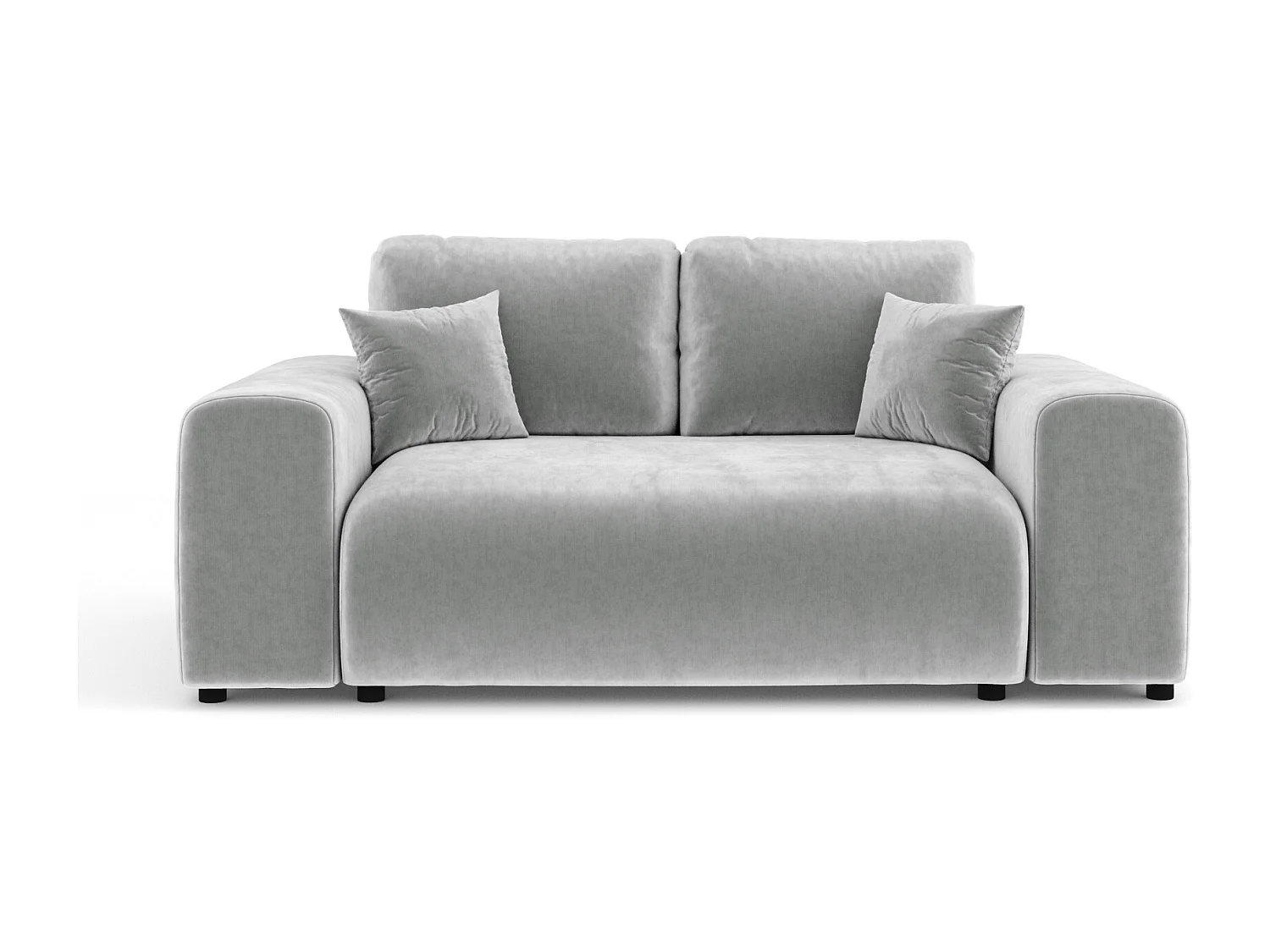 Canapé en tissu velours Zanzibar - 2 places - gris clair