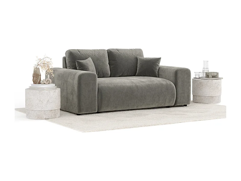 Sofa aus Samtstoff Zanzibar - Zwei-Personen - grau