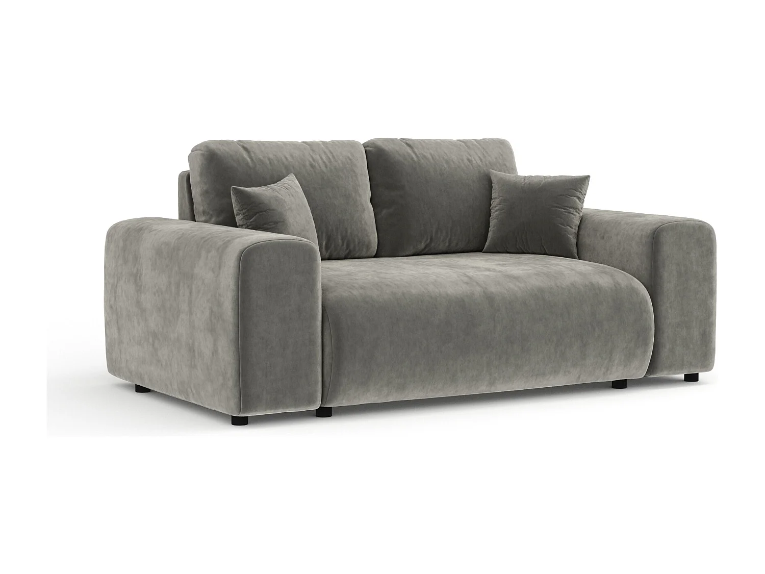 Canapé en tissu velours Zanzibar - 2 places - gris