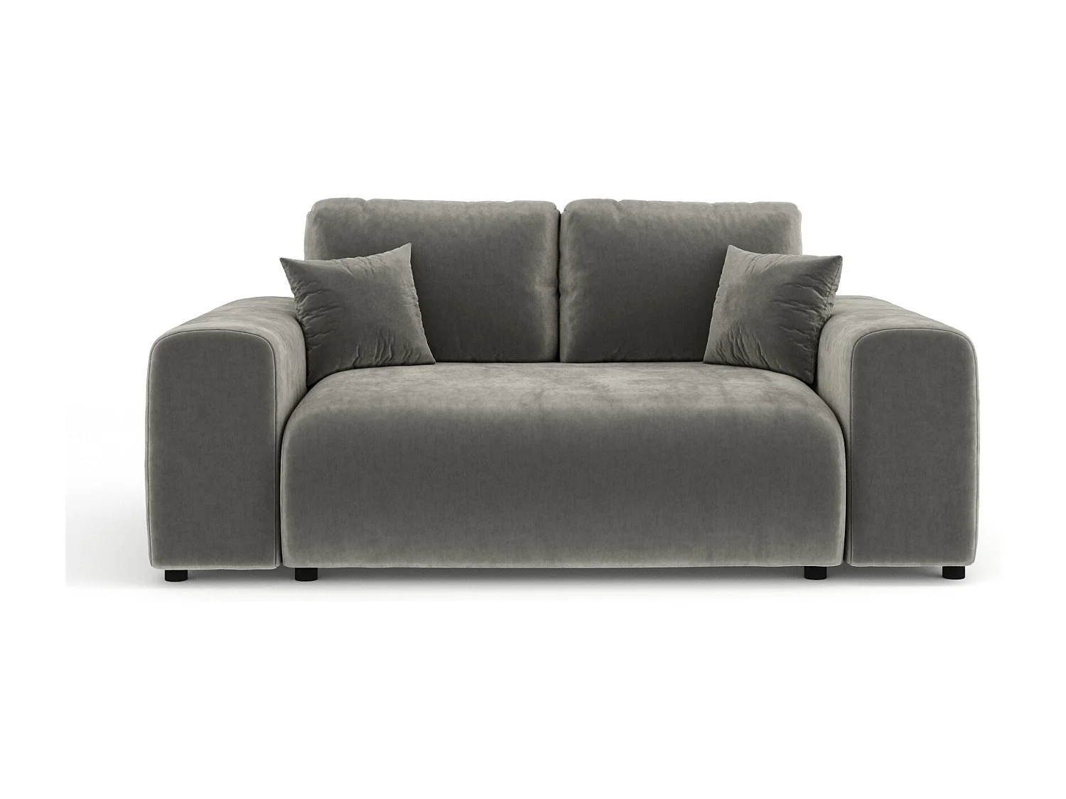 Canapé en tissu velours Zanzibar - 2 places - gris