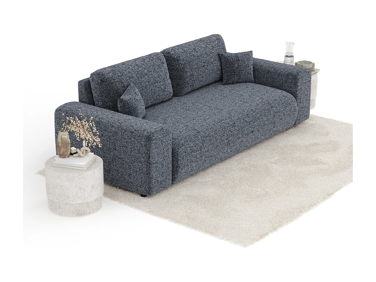 Canapé en toile tissée Zanzibar - 3 places - bleu marine