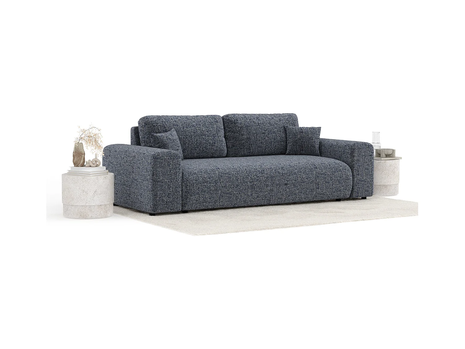 Sofa aus Webstoff Zanzibar - Drei-Personen - marineblau