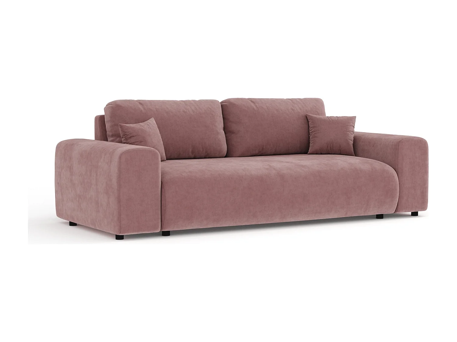 Canapé en tissu velours Zanzibar - 3 places - rose