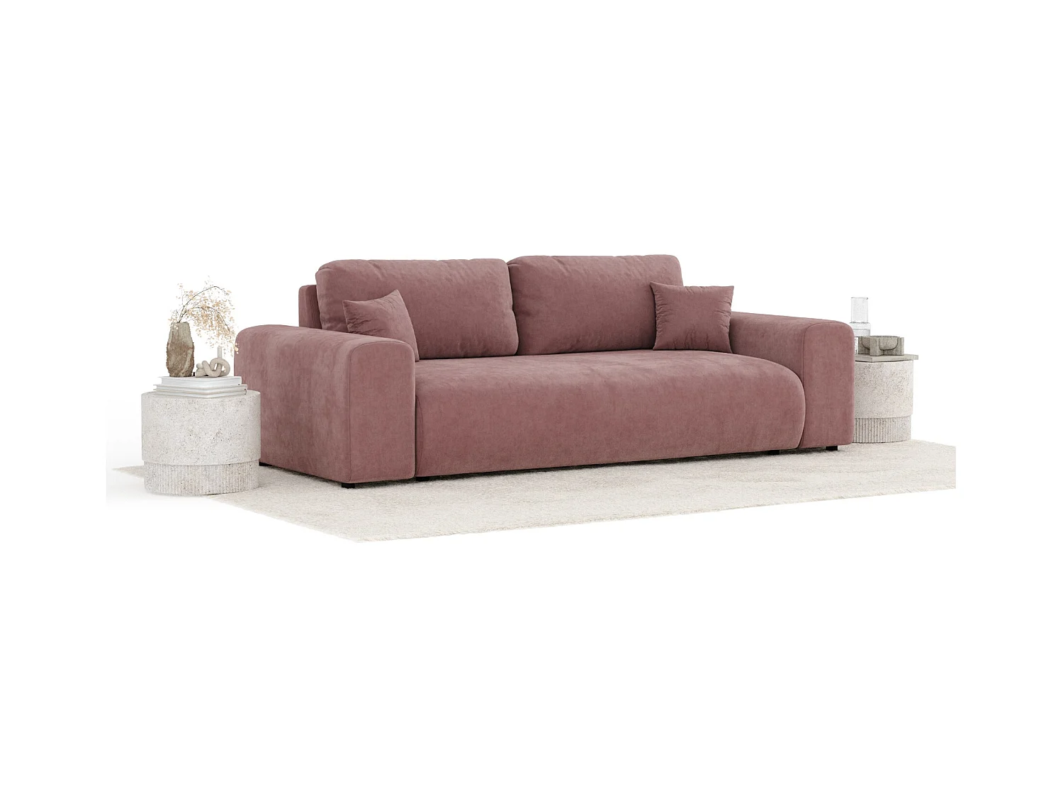 Sofa aus Samtstoff Zanzibar - Drei-Personen - rosa