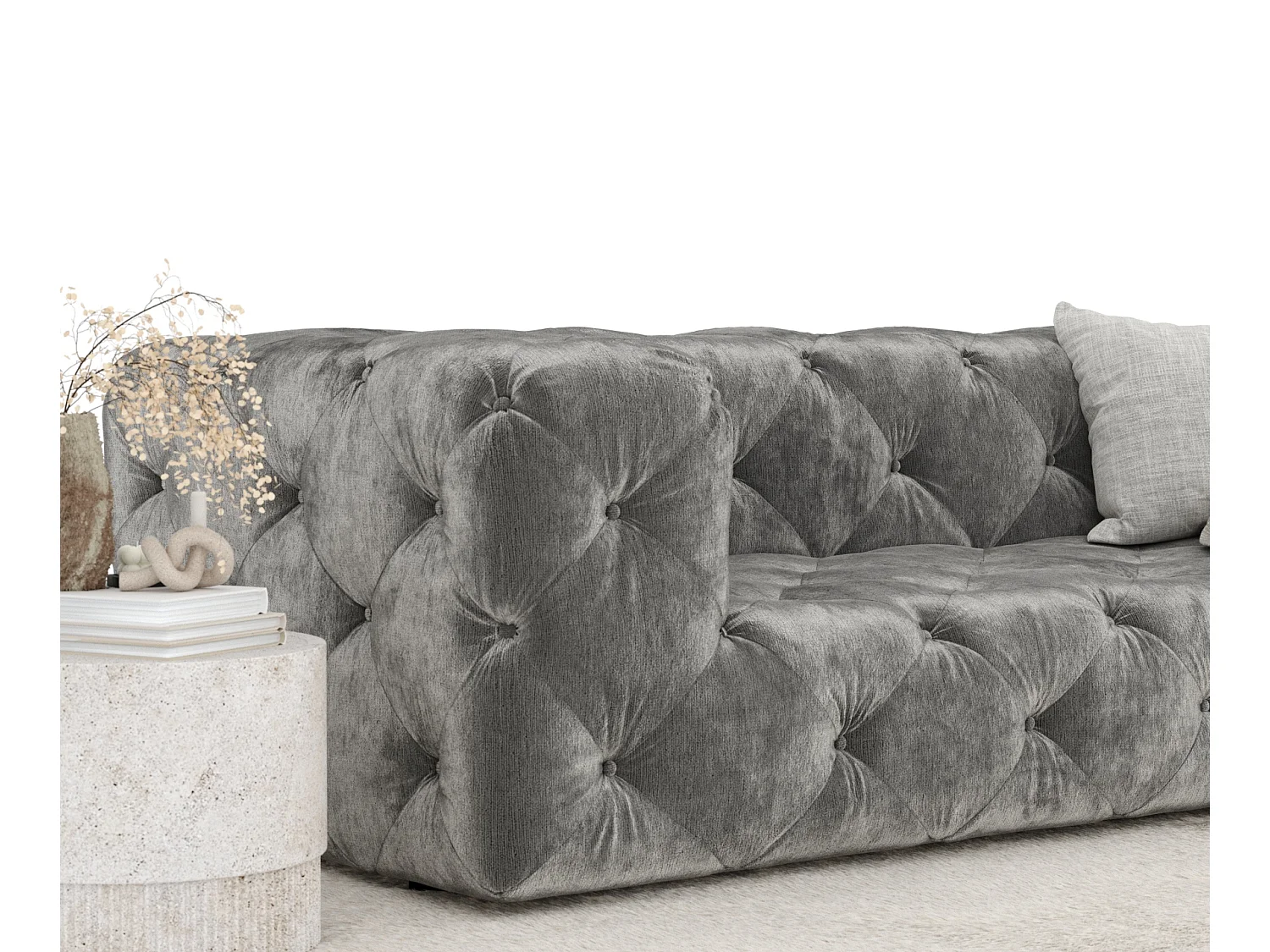 Canapé Cosimo - chenille - 3 places - gris