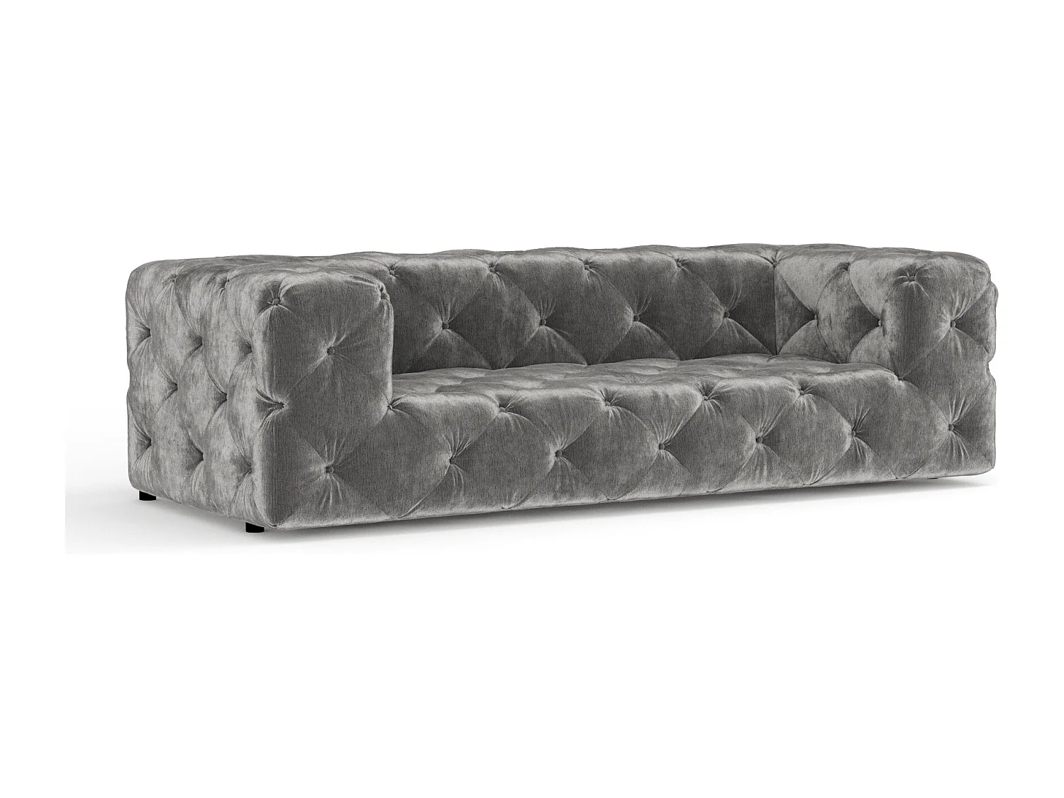 Canapé Cosimo - chenille - 3 places - gris