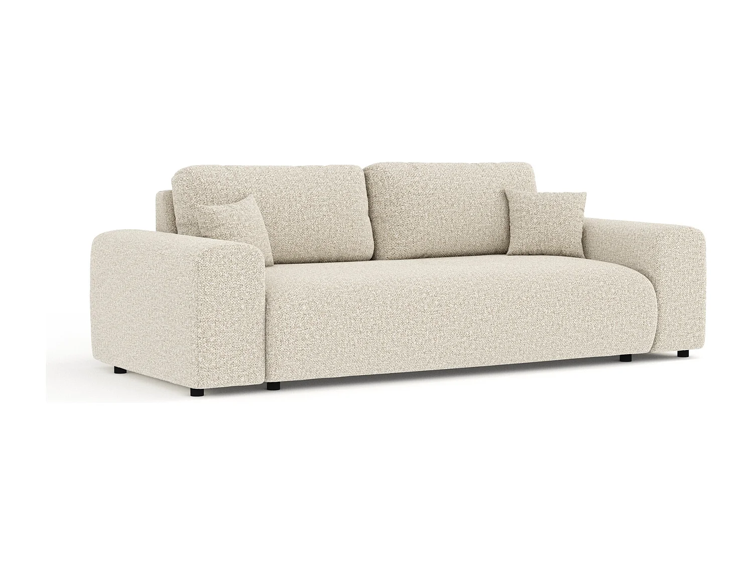 Canapé en tissu bouclette Zanzibar - 3 places - beige