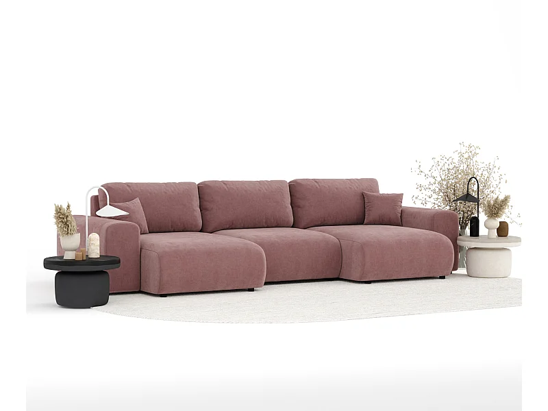 Panorama-Sofa aus Samtstoff Zanzibar - Sechs-Personen - rosa