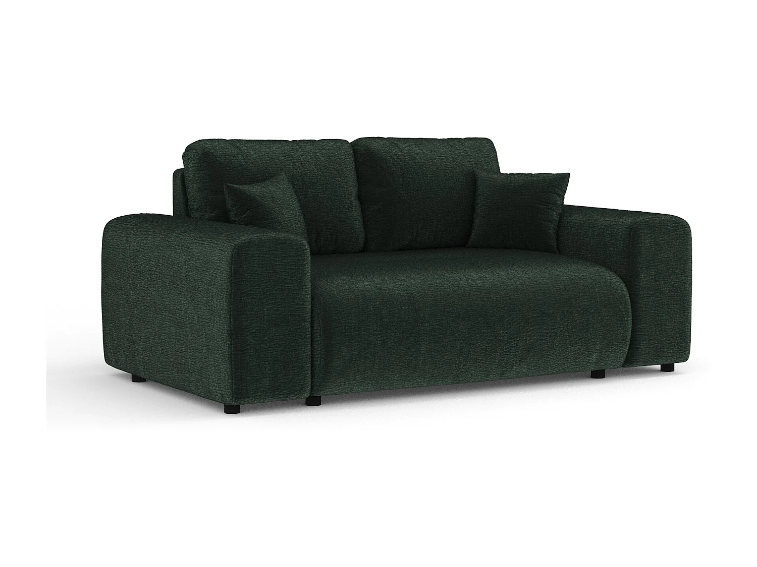 Canapé en tissu chenille Zanzibar - 2 places - vert foncé