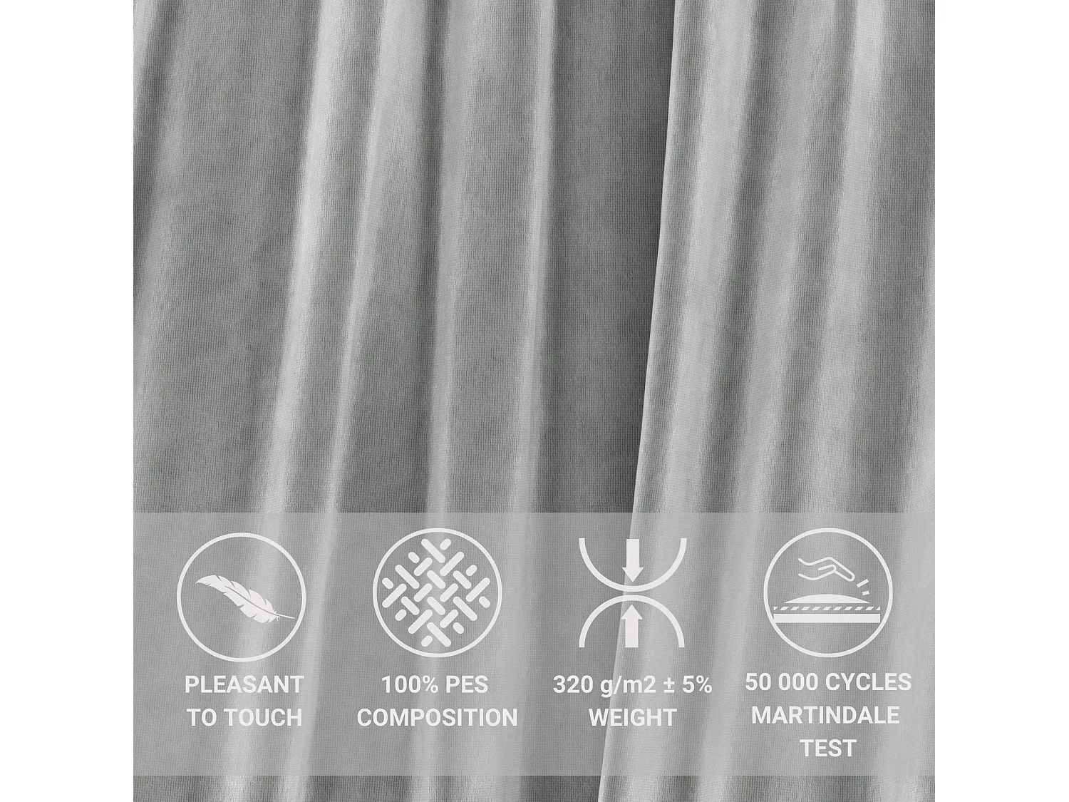 Canapé d'angle Cosimo - velours - 5 places - gris clair