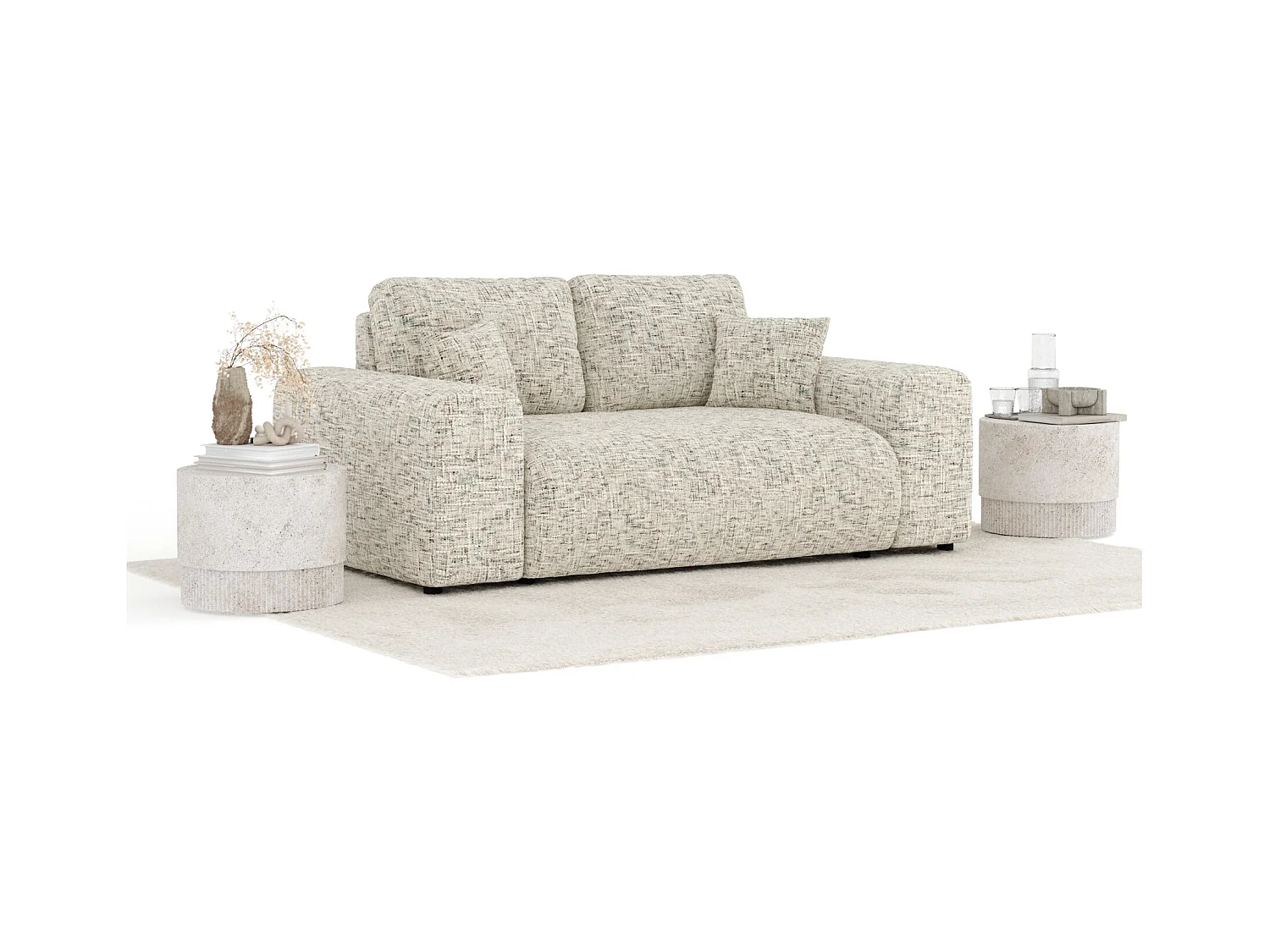 Sofa aus Webstoff Zanzibar - Zwei-Personen - beige melange